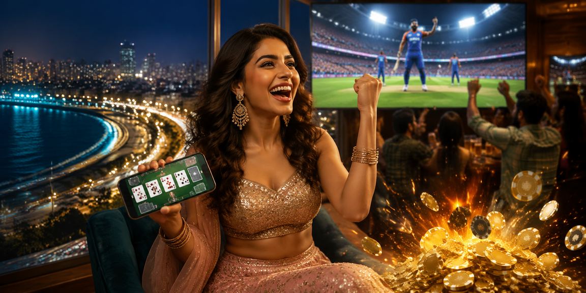 Mumbai Marine Drive and cricket betting illustration